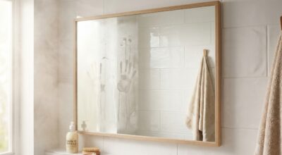 Fini la trace de main sur le miroir : ce geste avec un produit banal stoppe la buée pendant des jours