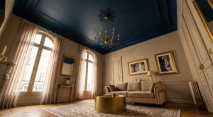 Fini le plafond blanc : les architectes misent sur cette couleur sombre dans les intérieurs chics