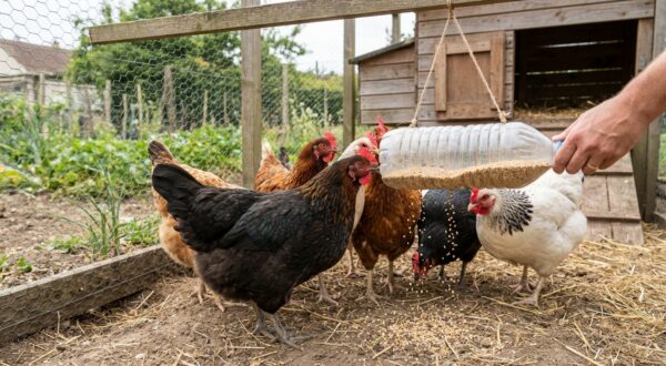Fini les repas avalés en 2 minutes : ce jeu de récup’ tout bête va occuper vos poules pendant des heures