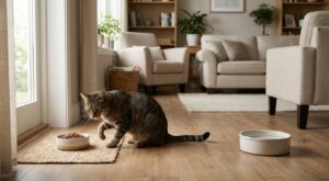 Gamelle d’eau du chat : cette erreur de placement que font presque tous les maîtres abîme ses reins