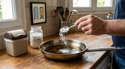 Huile de friture : ne la versez plus dans l’évier, cette poudre du placard la fige et évite la catastrophe