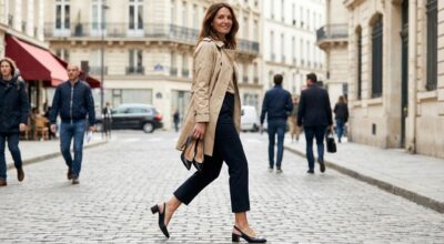 J’ai abandonné mes talons hauts pour ces chaussures bien plus basses qui affinent vraiment la jambe et le rendu est fou