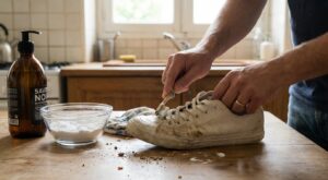 J’allais jeter mes baskets blanches : ce duo d’ingrédients du placard les a sauvées alors que je les croyais irrattrapables