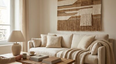 Marre du mur de cadres ? Cette tenture XXL réchauffe le salon, coupe le bruit et évite de percer partout