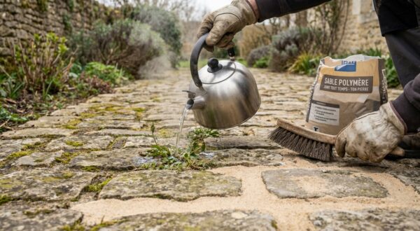 Mi-mars : ce remplissage oublié des joints d’allées bloque pour de bon les mauvaises herbes sans désherbant