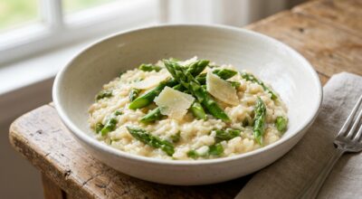 Risotto aux asperges vertes et parmesan : ce geste final méconnu qui change tout pour un résultat ultra crémeux