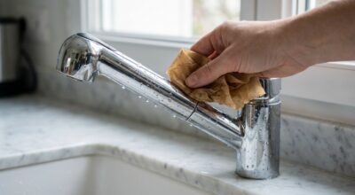 Robinet couvert de calcaire ? Ce papier de cuisine frotté 30 secondes remplace vos sprays et protège 1 semaine