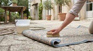 Tapis d’extérieur qui gondole et sent le moisi : cette erreur au nettoyage en croyant bien faire les détruit