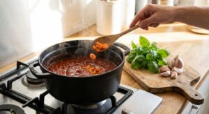 Votre sauce tomate est trop acide ? Ne mettez surtout plus de sucre, ce légume du frigo la sauve en 5 minutes