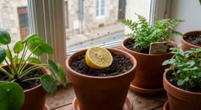 Vous avez des moucherons dans vos plantes d’intérieur ? Ce fruit très courant enterré dans le pot les fait disparaître