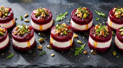 Apéro : ces bouchées à la betterave en 3 étages sans cuisson bluffent tout le monde, mais gare à ce détail