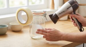 Arrêtez de gratter vos bocaux : ce duo du quotidien enlève toutes les étiquettes sans résidu en quelques secondes