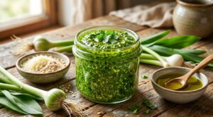 Arrêtez de mettre 4 gousses d’ail sec dans vos pestos : cet ail de printemps change tout sans vous brûler