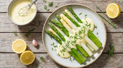 Asperges : cette sauce hollandaise légère sans œuf ni beurre, prête en 2 minutes, va remplacer la vôtre