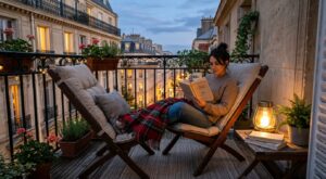 Balcon minuscule : ces 3 objets le transforment en coin lecture cosy en une après-midi, prêt pour l’été