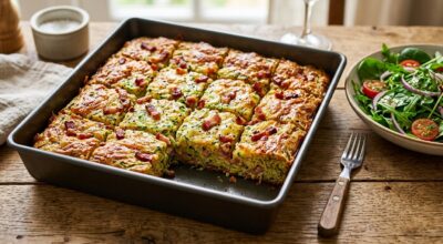 Ce brownie salé courgette-lardons, moelleux comme un gâteau, change le dîner à condition d’éviter ce geste qui le ruine