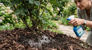 Ce duvet blanc au pied de vos rosiers : le traiter ainsi détruit sans le savoir leur meilleur allié pour fleurir