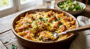 Ce gratin de pâtes au poulet si fondant que mes invités l&rsquo;ont pris pour un plat de traiteur : le geste clé à adopter