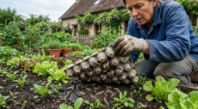 Ce simple emballage de cuisine posé au potager le soir stoppe les limaces avant qu’elles ne rasent vos salades