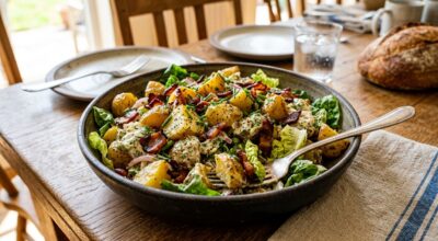 Cette salade de pommes de terre tiède au bacon fait de l’ombre à tous les gratins : ce détail de cuisson change tout