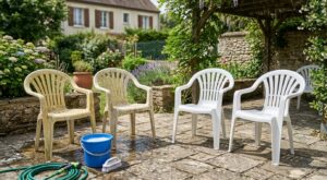 Chaises de jardin en plastique jaunies : cette erreur après le nettoyage les empêche de redevenir blanches
