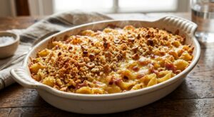 Ne jetez plus ce reste de pain : en croûte sur mon gratin de pâtes au jambon, il rend tout le monde accro
