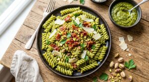 Oubliez le pesto au basilic : cette sauce verte ultra crémeuse à base de ce fruit sec va tout changer pour vos pâtes
