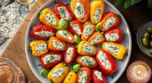 Apéro : ces mini poivrons farcis sans cuisson ont rendu mes invités muets en 1 bouchée, grâce à une astuce