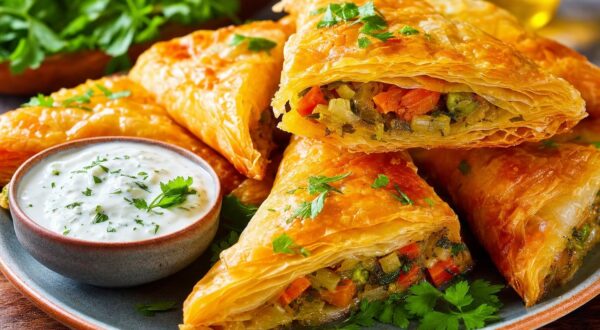 Cette recette au four bluffe tout le monde : ces triangles aux légumes épicés semblent tout droit sortis de la friteuse