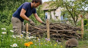 Fini la déchetterie : ces jardiniers empilent leurs branches mortes en 3 couches pour créer cette haie sauvage