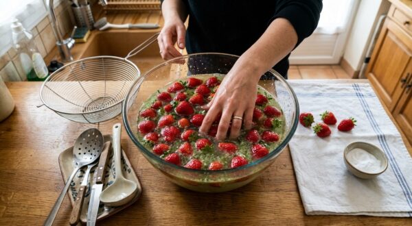Fraises : vous les lavez au vinaigre, mais cette poudre du placard révèle dans l’eau ce que vous mangez