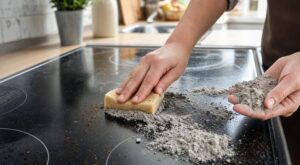 Plaque de cuisson incrustée : ce déchet de cheminée fait disparaître le gras sans frotter ni produit chimique