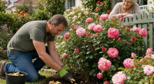 Rosiers qui boudent : ne jetez plus ce déchet de cuisine, enterré au pied des massifs il change tout en une saison