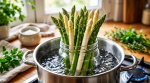 Si vos asperges à la casserole finissent filandreuses, ne refaites plus cette erreur : ce simple bocal va tout changer