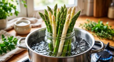 Si vos asperges à la casserole finissent filandreuses, ne refaites plus cette erreur : ce simple bocal va tout changer