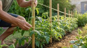 Tomates : ce geste de tuteurage à faire en mai pour que les feuilles sèchent vite et tenir le mildiou à distance