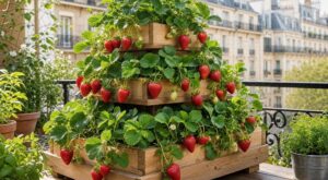 Balcon ou terrasse : cette structure verticale de fraisiers va tout changer, avec jusqu’à 50 plants sur 1 m²