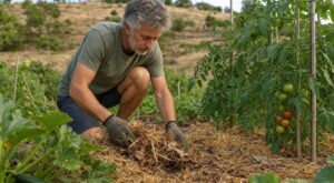 «Étale au moins 7 cm» : cette couverture végétale au potager lui évite presque d&rsquo;arroser, la plupart se trompent encore