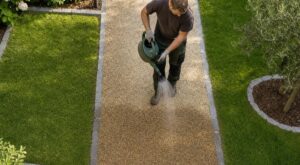 Jardin : arrêtez de ramasser vos graviers, cette résine de paysagistes à moins de 2 € le m² les fige enfin