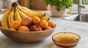 Mon voisin pose toujours cette coupelle près de la corbeille de fruits : aucun moucheron chez lui, même en canicule