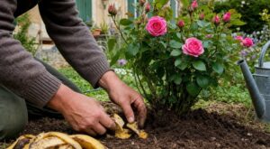 Ne jetez plus ce déchet de petit-déjeuner : enterré au pied des rosiers, il les couvre de fleurs jusqu’en octobre