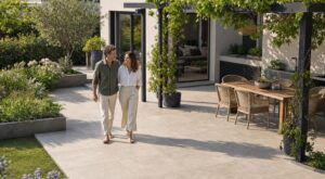 Terrasse brûlante : ce revêtement que les paysagistes posent en 2026 évite la fournaise et vous marchez pieds nus