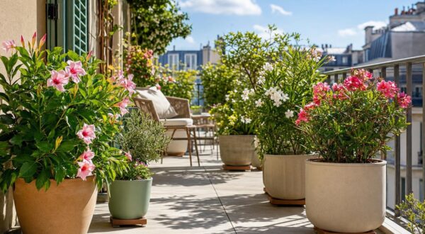 Terrasse en plein soleil : ce geste caché sous vos pots empêche vos plantes de griller en pleine canicule