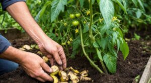 Tomates : en juin, enterrez cette épluchure de fruit au pied du plant, elle remplace l’engrais chimique