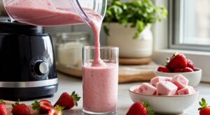 Adieu la glace : ce geste avec un produit du frigo rend votre milkshake fraise ultra-crémeux en 2 minutes