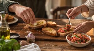 Bruschetta : cette Italienne m’a interdit de garnir mon pain comme ça et m’a imposé ce geste que les Français ignorent