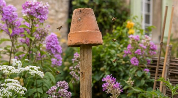 Ce pot en terre cuite sur un piquet dans votre jardin cache un signal crucial : ce que vous risquez en le touchant