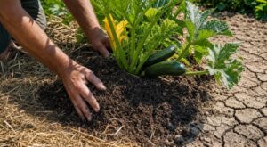 Début juillet : ce geste oublié des anciens au pied des courgettes les sauve de la sécheresse tout l&rsquo;été