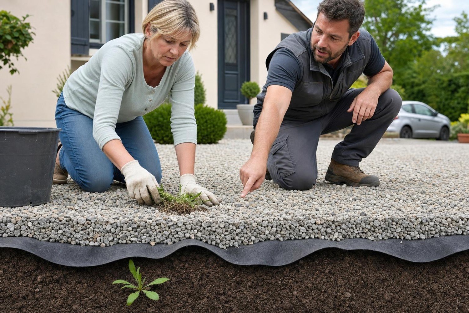 J’arrachais les mauvaises herbes de mes graviers chaque semaine : cette astuce de paysagiste les a fait disparaître