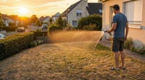 Pelouse qui jaunit en canicule : cette habitude d’arroser le soir pour la « rafraîchir » la ruine sans le savoir